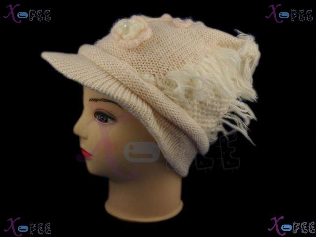 mzst00157 Yellowish Collection Woman Accessory Collection Warm Flower Beret Visor Hat Cap 1