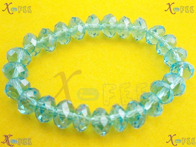 sl00348 New Twinkle Fashion Jewelry Blue Sea Stretchy Polyhedral Crystal Beads Bracelet 3