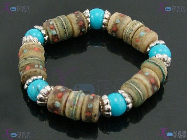 sl00487 Mode Tibet Collection Religion Spirituality Prayer Beads Turquoise Bracelet 1