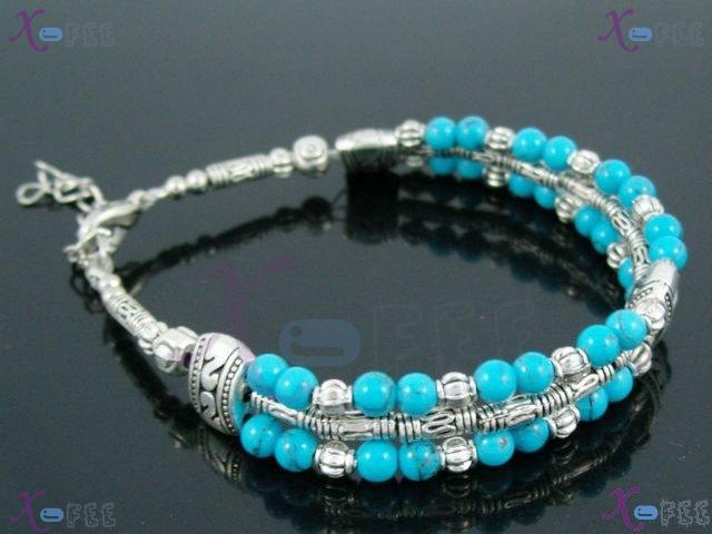 sl00604 NEW Fashion Jewelry Turquoise Beads Ethnic Tribal Tibetan Silver Alloy Bracelet 1