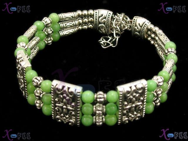 sz00241 Mode Olivine Amulet Tibet Silver Fashion Jewelry Tribal Minority China Bracelet 1