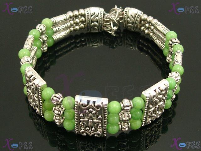 sz00241 Mode Olivine Amulet Tibet Silver Fashion Jewelry Tribal Minority China Bracelet 3