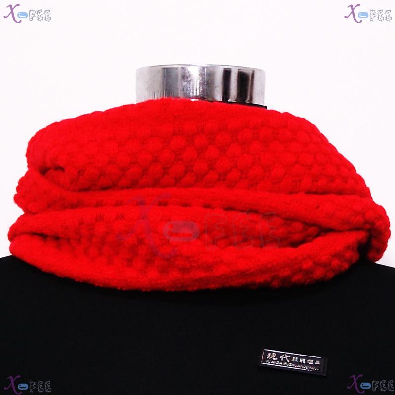 wb00041 Solid Color Red Winter Warm Fashion Wool Acrylic Neck Warmer Corn Style Scarf 3