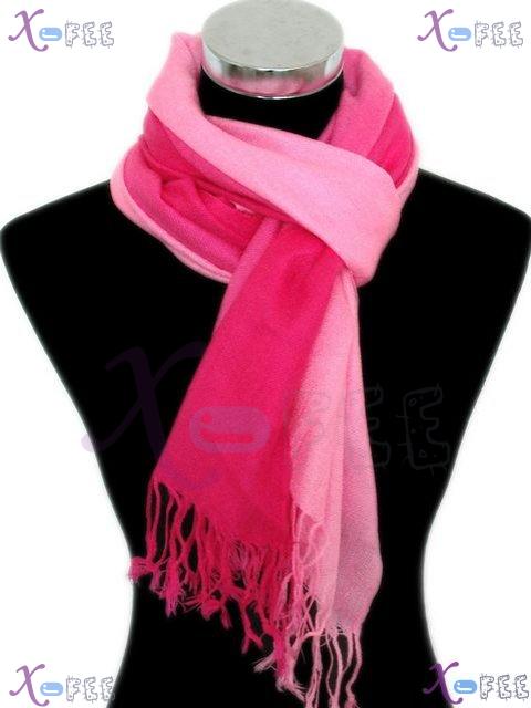 wjpj00410 Fashion Woman Accessories Gradual Change Pink Pashmina Winter Shawl Scarf Wrap 1