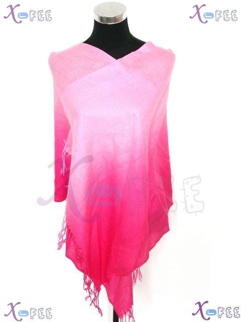 wjpj00410 Fashion Woman Accessories Gradual Change Pink Pashmina Winter Shawl Scarf Wrap 4