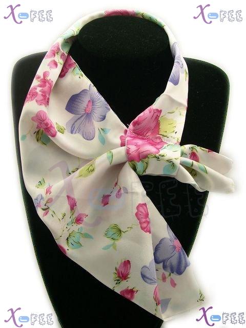 xfj00092 Hot New Fashion Women Accessory Magic Silk Scarf Flower Neckerchief Scarf Wrap 4