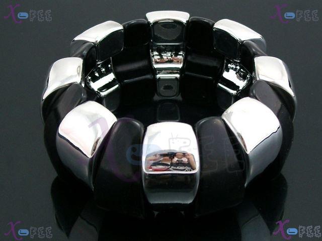 yklb00069 NEW Fashion Women Jewelry Black Argent Colour ACRYLIC Stretch Tooth Bracelet 1